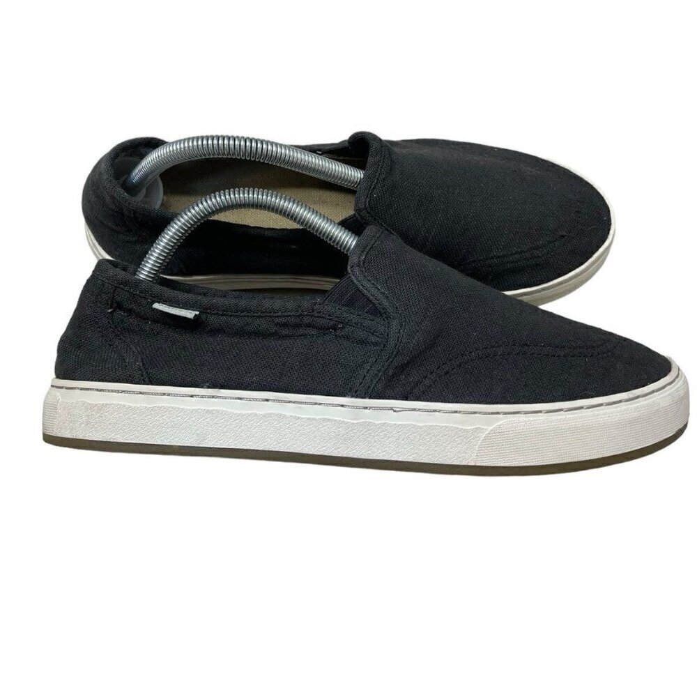 Sanuk Women's Avery Hemp Washed Black Slip On Vegan Shoes 1116485 US 10